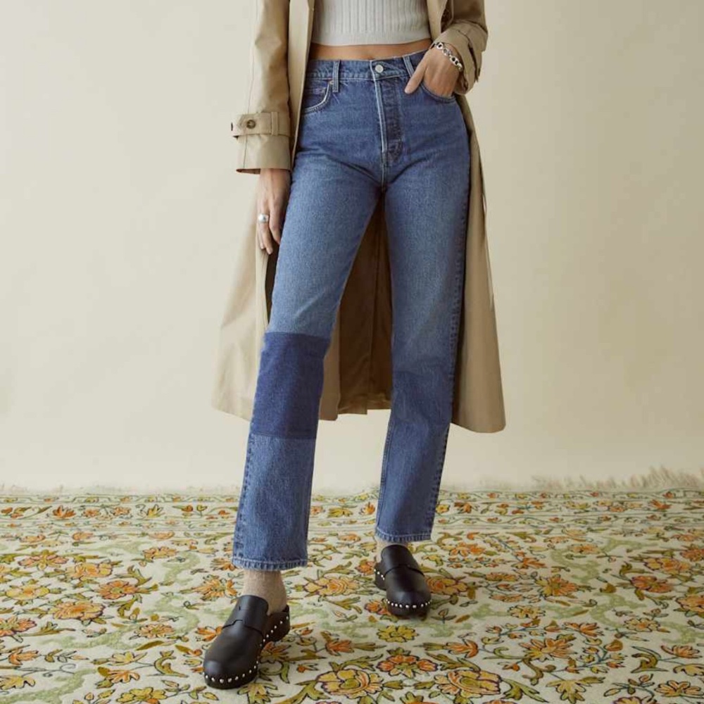Reformation Blue Straight Leg Jeans
